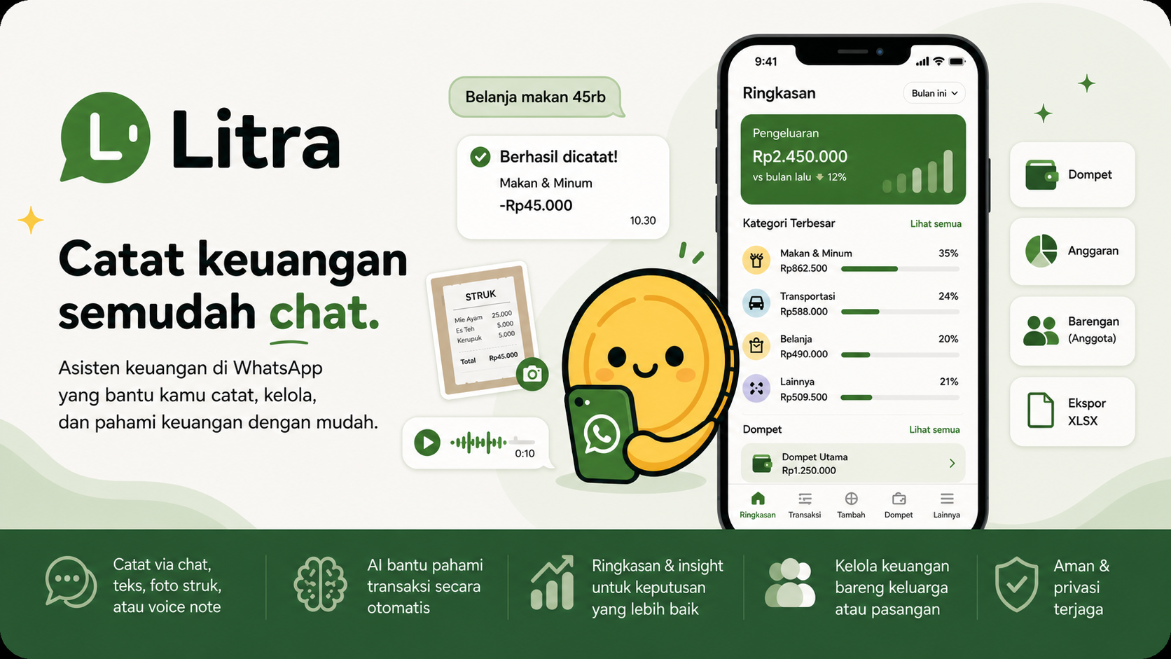 Screenshot of the Litra financial tracker